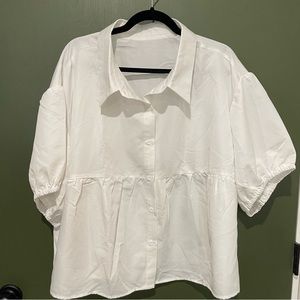 SHEIN Classic White Blouse Plus Size